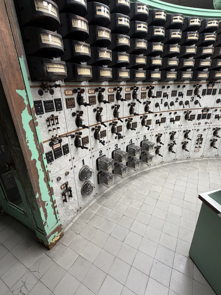 Original control room switchboard at the Niagara power station